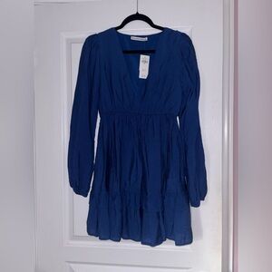 Abercrombie Long-Sleeve Babydoll Ruffle Mini Dress